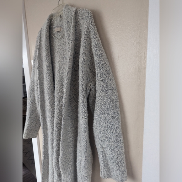 LOFT Wool & Alpaca Blend Long Oversized Cardigan Sweater, Gray (SIZE XS/S) - Picture 5 of 13